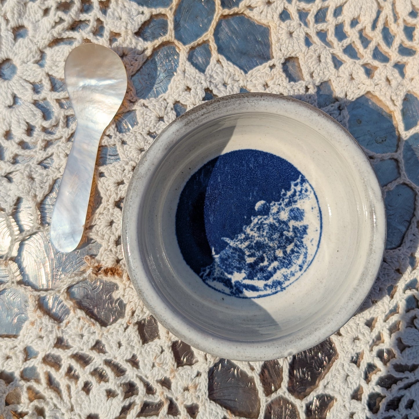 Moon Phase Mask Bowl W/ Spoon